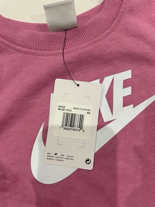 Felpa Nike rosa e bianca 6/7 anni nuova