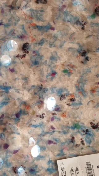 Falda lentejuelas azul S