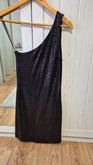 Vestido fiesta lentejuelas asimétrico