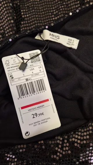 Vestido fiesta lentejuelas asimétrico