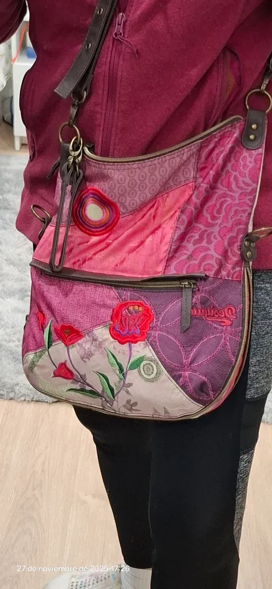 Bolso bandolera Desigual patchwork flores