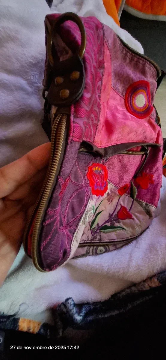 Bolso bandolera Desigual patchwork flores