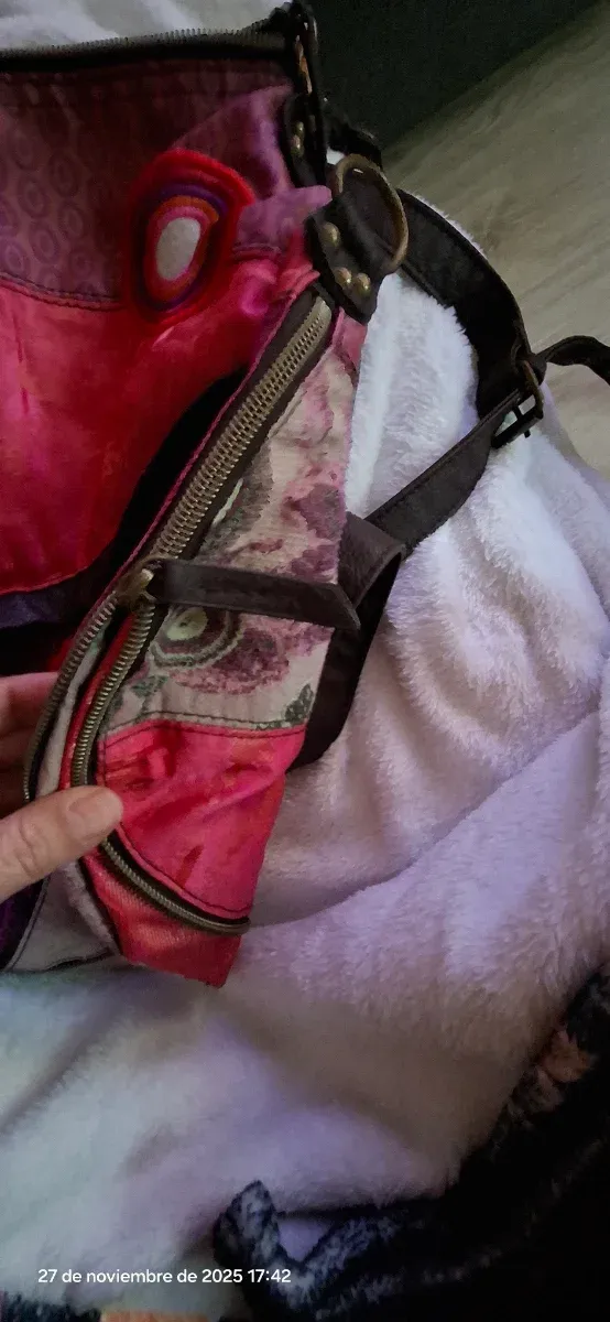 Bolso bandolera Desigual patchwork flores