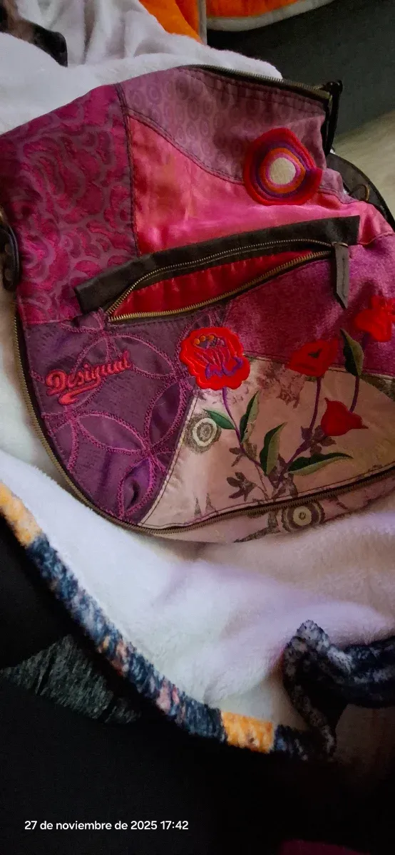 Bolso bandolera Desigual patchwork flores