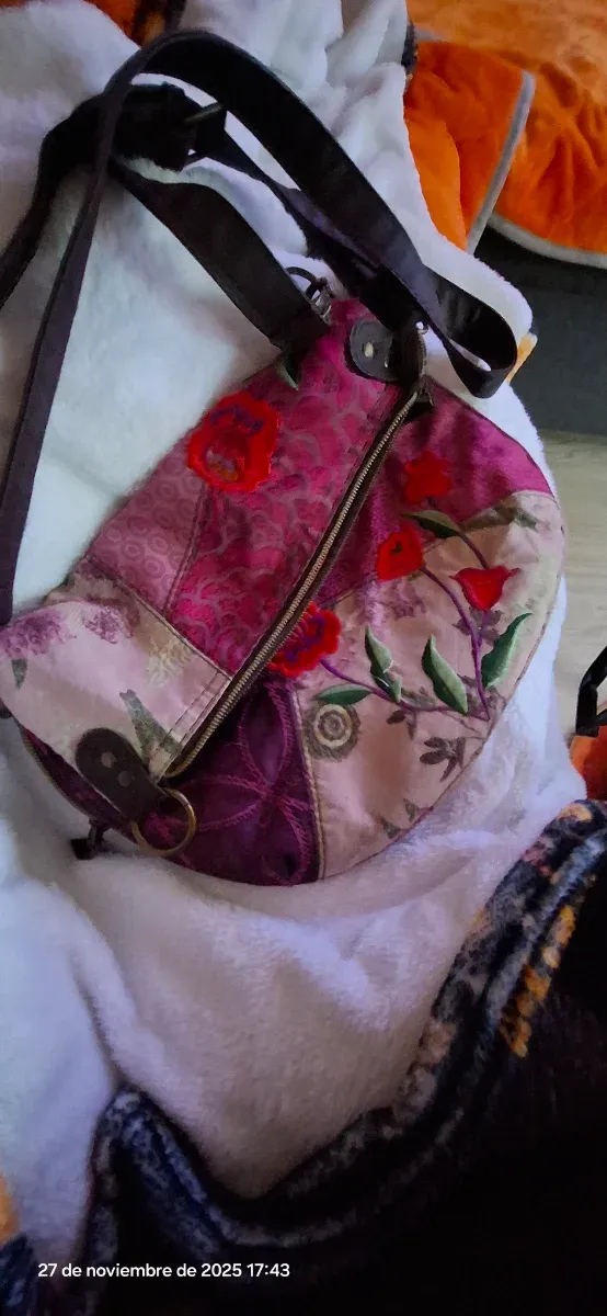 Bolso bandolera Desigual patchwork flores