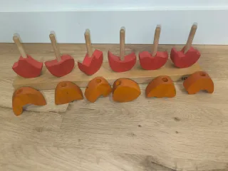 Juego de madera Montessori huevos