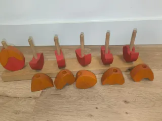 Juego de madera Montessori huevos