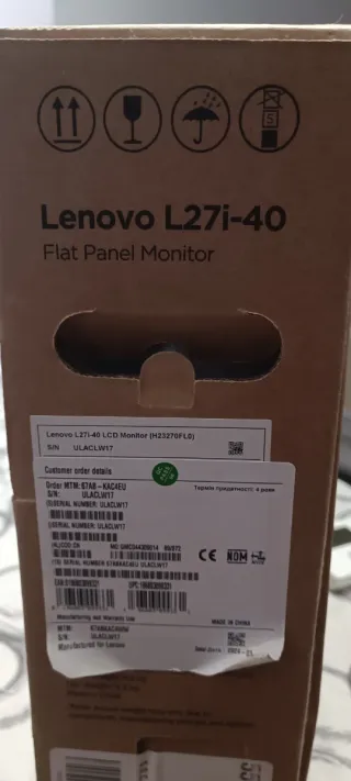 Monitor PC Lenovo L27i-40 27" 100Hz