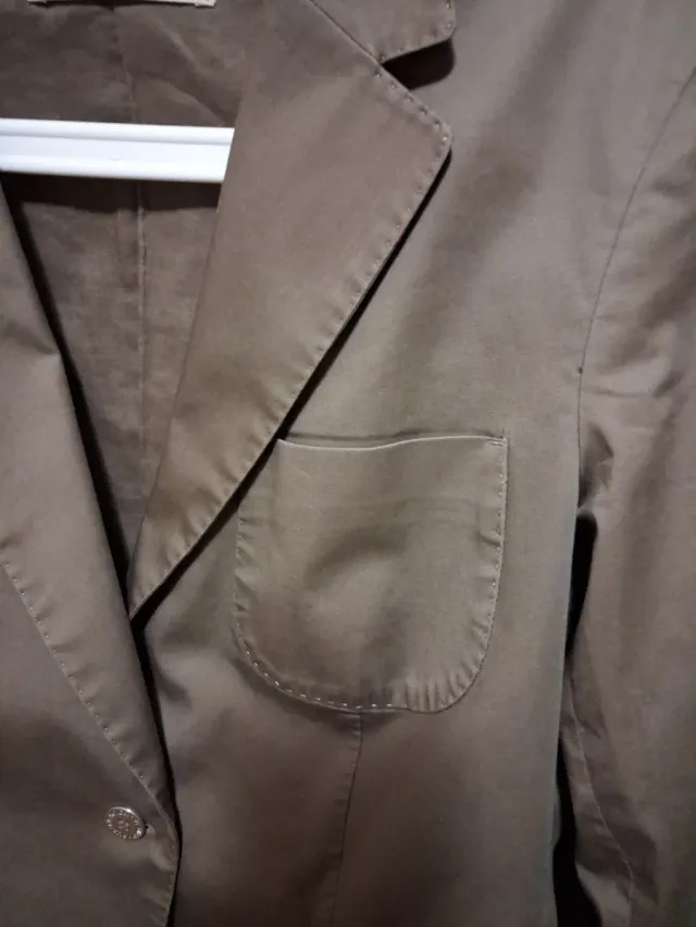 Chaqueta Americana Mujer Beige/Verde