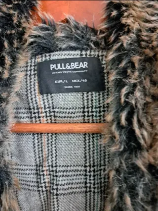 Jersey con capucha y pelo Pull&Bear gris L