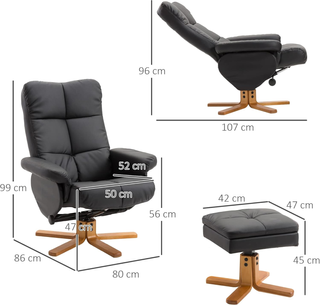 Poltrona Sedia Relax Reclinabile con Poggiapiedi i