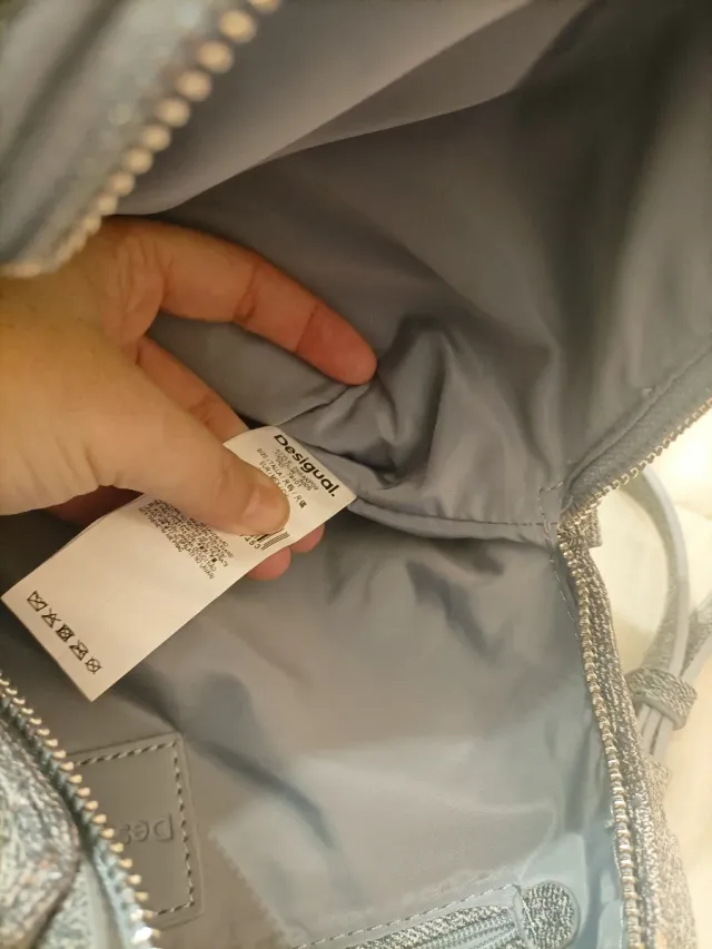 Mochila Desigual Gris Tejida