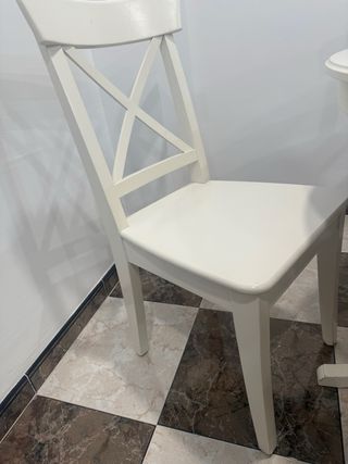 Tavolo da pranzo rotondo Ikea Ingatorp + 4 sedie