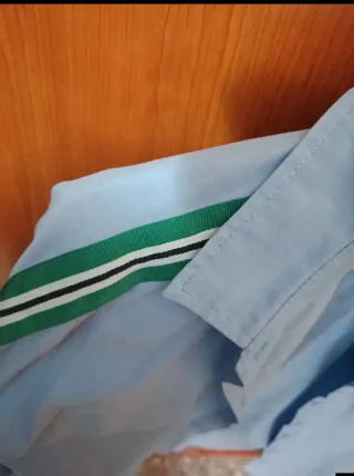 Camisa azul rayas verdes Talla M