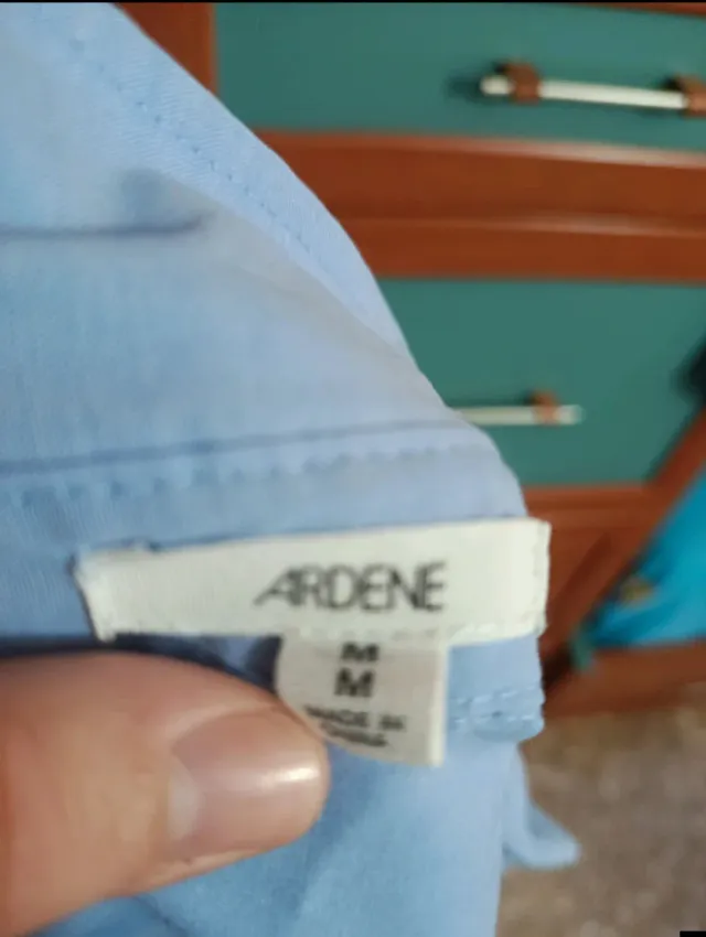 Camisa azul rayas verdes Talla M