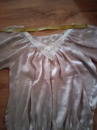 Blusa S/M Beige Manga Corta Mujer