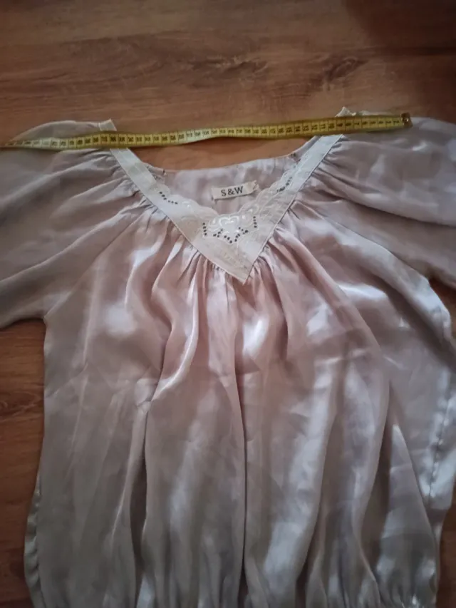 Blusa S/M Beige Manga Corta Mujer