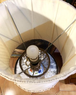 Lámpara Sobremesa Vintage Cristal Porcelana