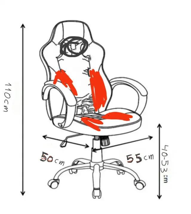 Silla Gaming Negra y Roja