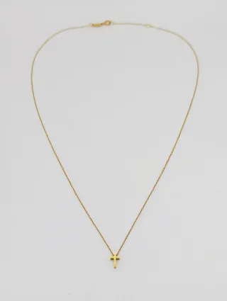 Gargantilla de oro 18k con colgante de cruz.