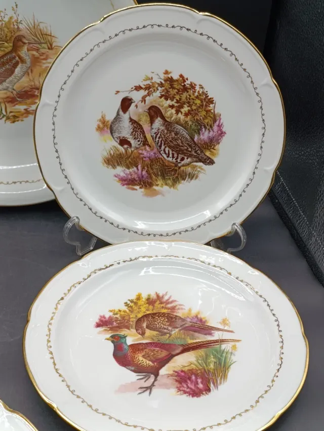 Set bandeja y platos porcelana Vierzon Caza