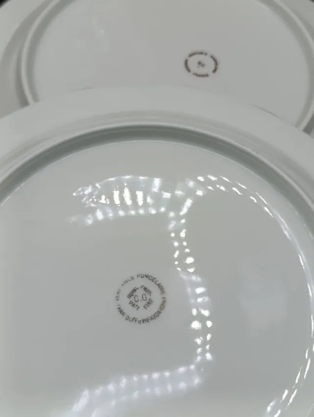 Set bandeja y platos porcelana Vierzon Caza