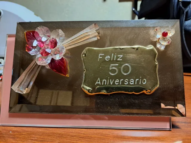 Placa Conmemorativa 50 Aniversario Cristal