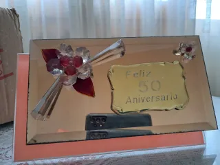 Placa Conmemorativa 50 Aniversario Cristal