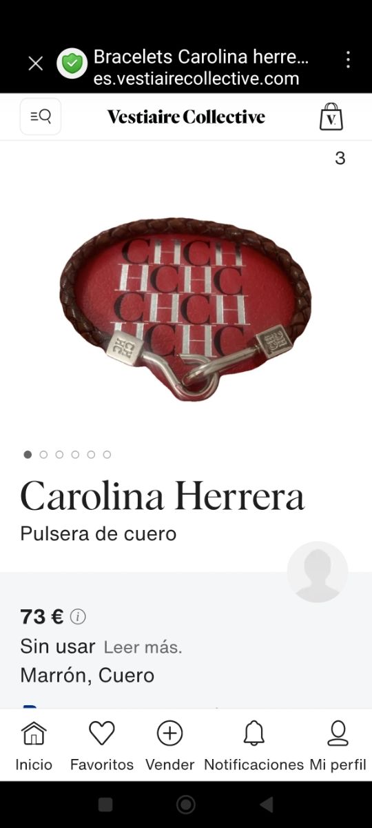 Pulsera de cuero trenzado  CAROLINA HERRERA