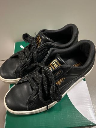 Scarpe Puma Basket nere e oro