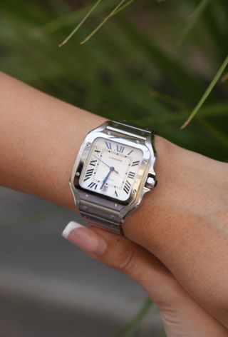 Reloj Cartier Santos Plata y Blanco