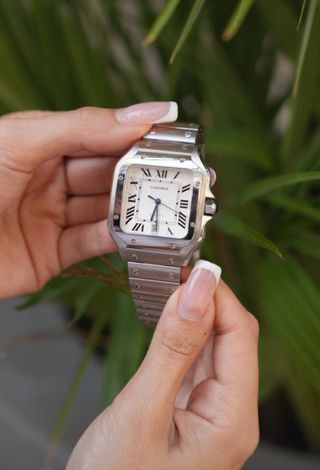 Reloj Cartier Santos Plata y Blanco