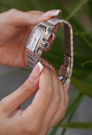 Reloj Cartier Santos Plata y Blanco