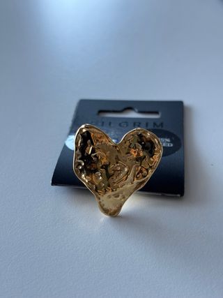 Anillo Corazón Dorado Ajustable Pilgrim