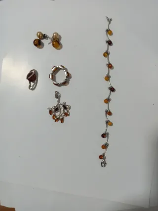 Conjunto de Joyas Plata 925  y Ámbar