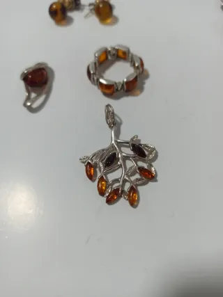 Conjunto de Joyas Plata 925  y Ámbar