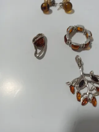 Conjunto de Joyas Plata 925  y Ámbar
