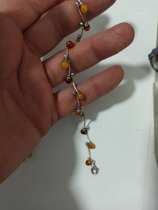 Set di Gioielli in Argento 925 e Ambra