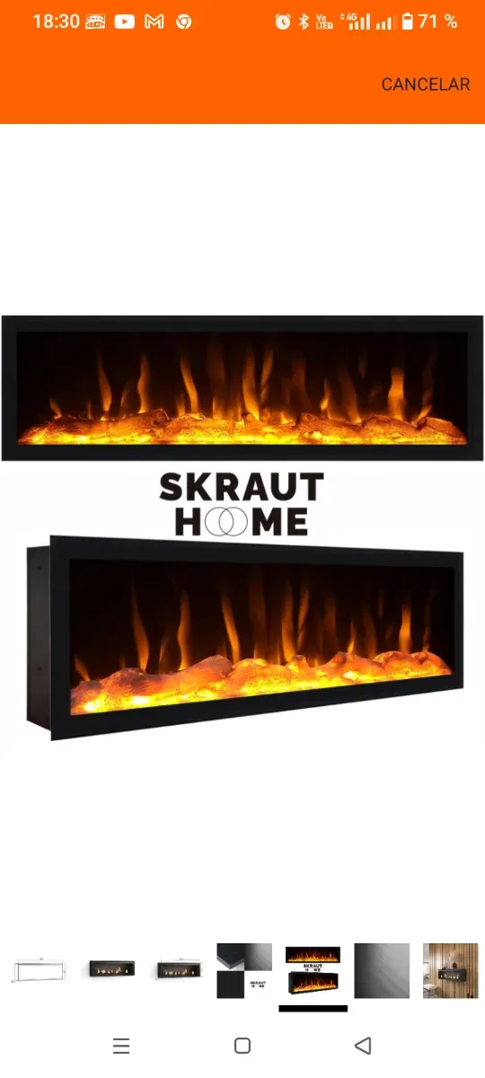 Camino Elettrico Incassato Nero