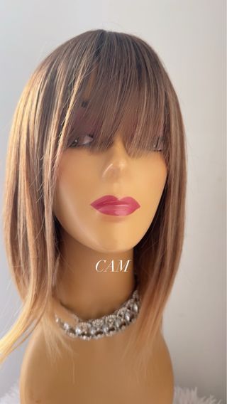 Peluca Miel Bob con Flequillo