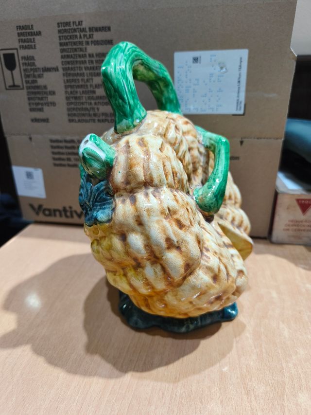 Antiguo Botijo Calabaza Cerámica Manises