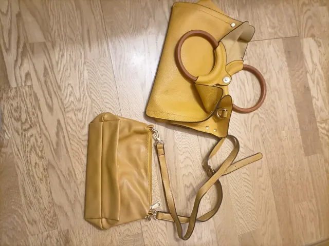 Bolso de mano amarillo 2 en 1