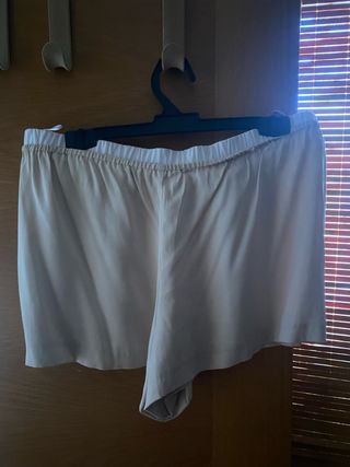 Pantalón de seda beige
