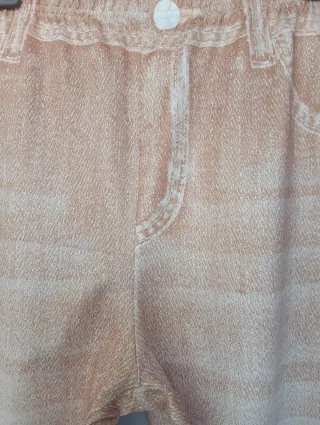 Leggings beige efecto vaquero