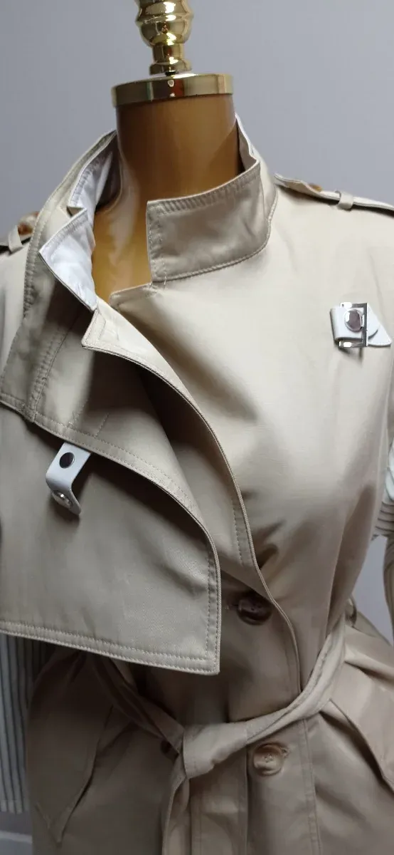 Gabardina Camel Mangas Rayas