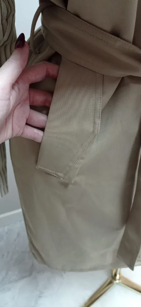 Gabardina Camel Mangas Rayas