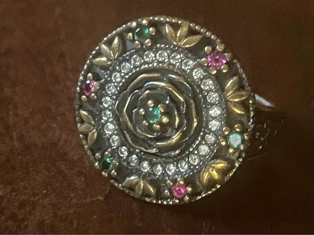 Anello vintage argento 925 floreale