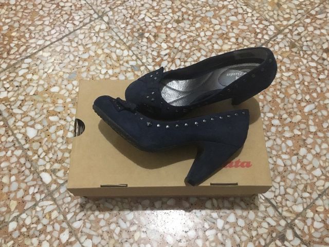 Zapatos piel de salón Bata tacón 10cm