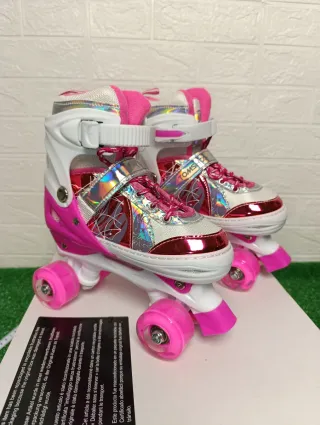 Patines infantiles rosas con luces