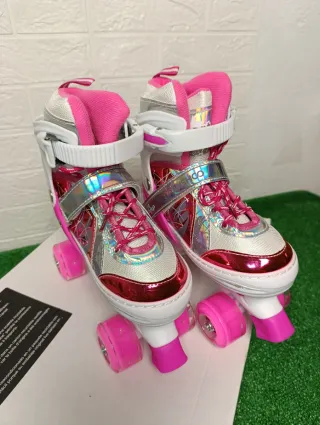 Patines infantiles rosas con luces
